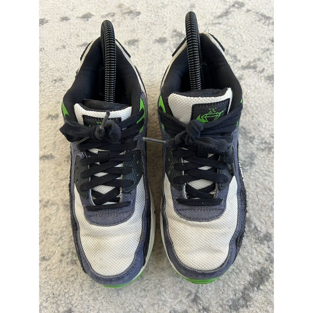 Nike Air Max 90‎ LTR SE Kids Size 6.5Y/Womens 8 Black Scream Green DN4376-001 - Picture 2 of 9